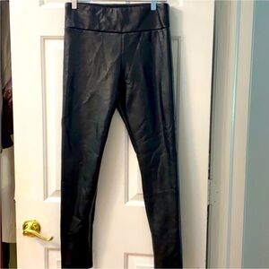 Black Faux Leather Fleece Lined Skinny Leggings